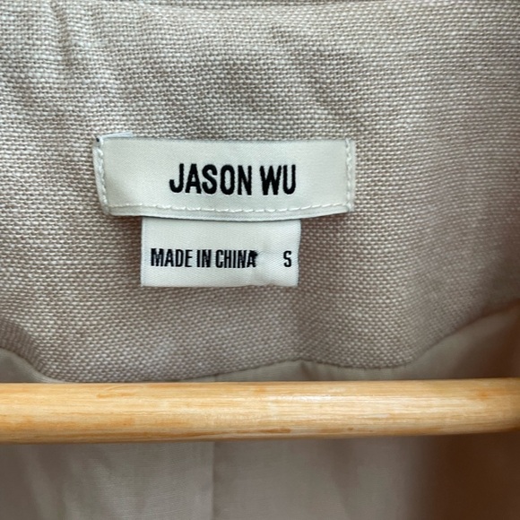 Jason Wu Linen Blend Cropped Blazer Size S Career Office Professional - Picture 7 of 9